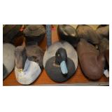 Carved wood duck decoys
