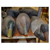 Carved wood duck decoys