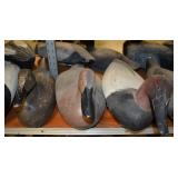 Carved wood duck decoys