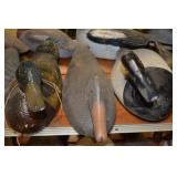 Carved wood duck decoys
