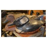 Carved wood duck decoys