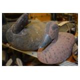 Carved wood duck decoys