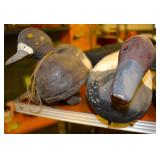 Carved wood duck decoys