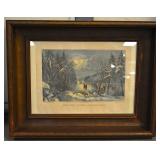 Currier & Ives in old frame