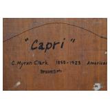 Listed artist C Myron Clark 'Capri' 