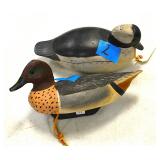 Carved wood duck decoys