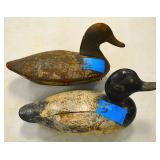 Carved wood duck decoys