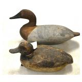 Carved wood duck decoys