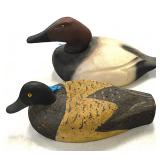 Carved wood duck decoys