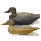 Carved wood duck decoys