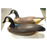 Carved wood duck decoys