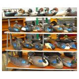 Carved wood duck decoys