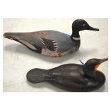 Carved wood duck decoys