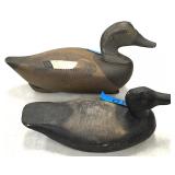 Carved wood duck decoys