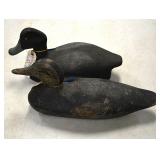 Carved wood duck decoys