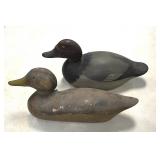 Carved wood duck decoys