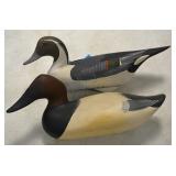 Carved wood duck decoys