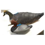 Carved wood duck decoys