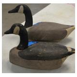 Carved wood duck decoys