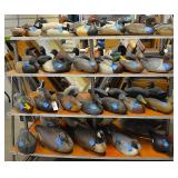 Carved wood duck decoys