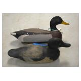 Carved wood duck decoys