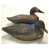 Carved wood duck decoys