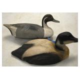 Carved wood duck decoys