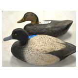 Carved wood duck decoys