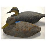 Carved wood duck decoys