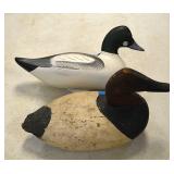 Carved wood duck decoys