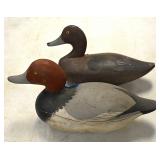 Carved wood duck decoys