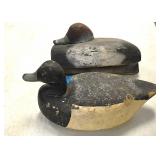 Carved wood duck decoys