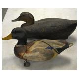 Carved wood duck decoys