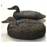 Carved wood duck decoys