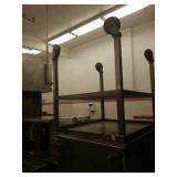 Stainless steel cart with wheels. Measures about