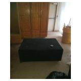 Rolling stage/bench measures 49in x 33in x 19in