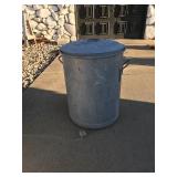 Galvanized trash can