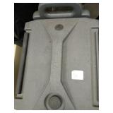 2 Cambro drink dispensers with stands.
One of