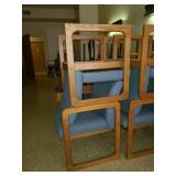 Pair of blue wood/cushioned chairs