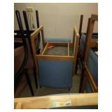 Pair of blue wood/cushioned chairs