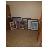 Group of 6 garden and flower framed pictures