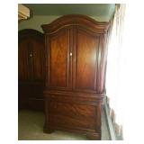 Solid 2pc dark cherry? Wood armoire measures