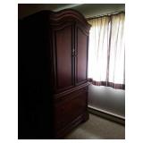 Solid 2pc dark cherry? Wood armoire measures