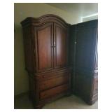 Solid 2pc dark cherry? Wood armoire measures