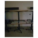 Pair of pedstal table with wood top. Tops measure