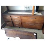 Nice 9 drawer wood desk. Measures approximately