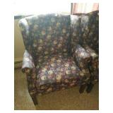 Pair of floral chairs. Approx sz 3ft by 2 1/2 ft