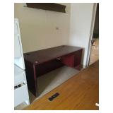 Dark cherry wood desk. Measures about 66in x 30in