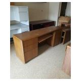 Wood 7 drawer cabinet. Measures about 71in x 30in