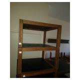 2 Square wood side tables with black center.  Some